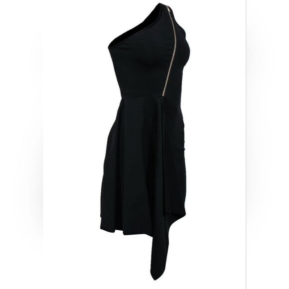Stella McCartney - Black One-Shoulder Asymmetrical Dress w/ Front - Picture 5 of 6